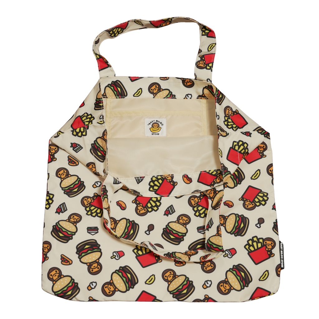 BABY MILO Plush Doll Burger Recycle Tote Bag