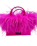 SAM ICON FEATHER EMBELLISHED SATIN MINI