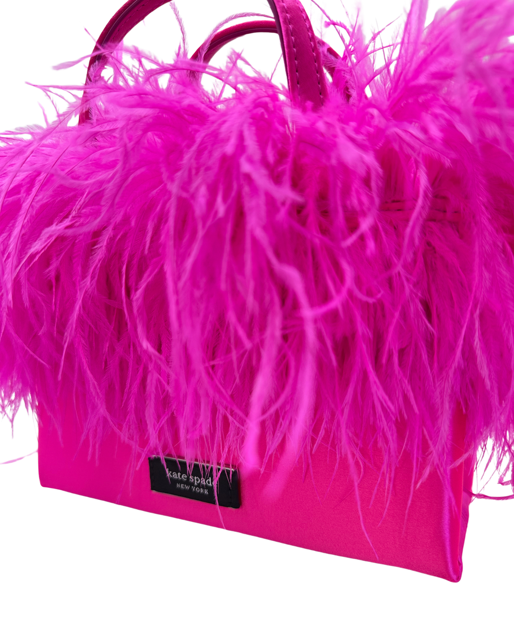 SAM ICON FEATHER EMBELLISHED SATIN MINI