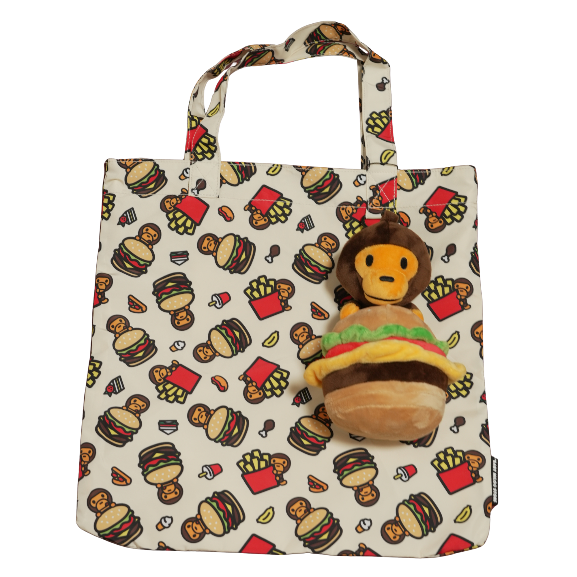 BABY MILO Plush Doll Burger Recycle Tote Bag
