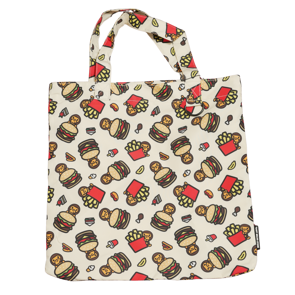 BABY MILO Plush Doll Burger Recycle Tote Bag